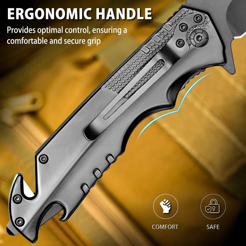 5-in-1 Multitool Folding Knife with Glass Breaker