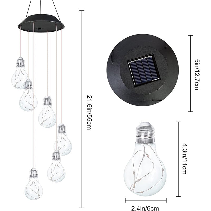 🎁TikTok Last Day Sale - 70% OFF🎉Colorful LED Solar-Powered Light Bulb Wind Chimes