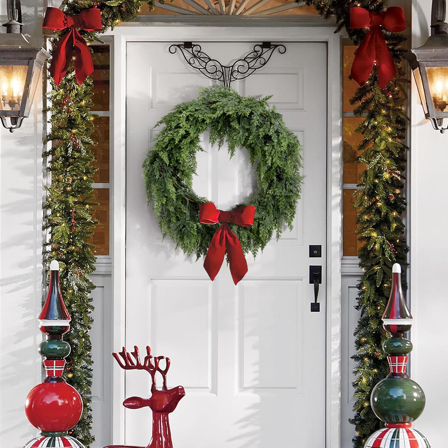 🎁TikTok Last Day Sale - 70% OFF🔥6 Ft 2Pcs Realistic Artificial Cedar Pine Garland