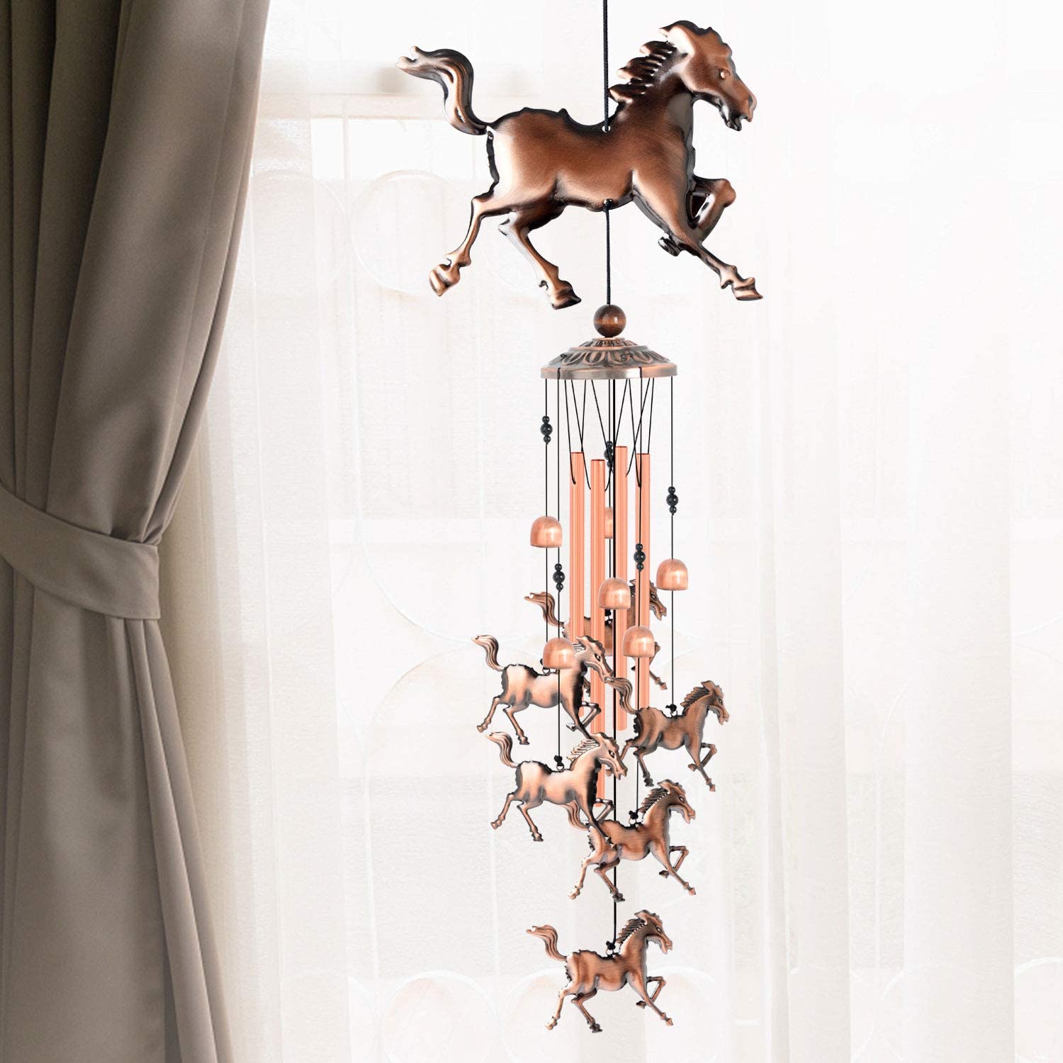 (🔥SUMMER HOT SALE - 50% OFF) Pure hand-made Copper Horse Wind Chimes - BUY 2 FREE SHIPPING