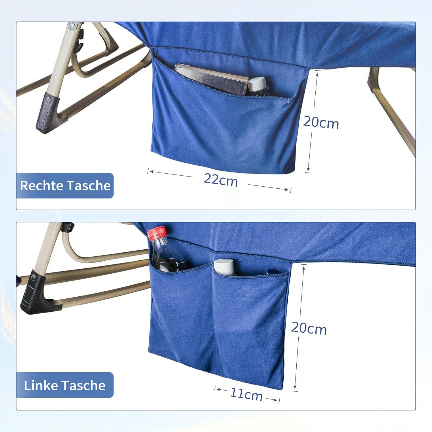 🔥Heißer Verkauf  49% Rabatt🔥Sonnenliege Handtuch in Tasche mit Taschen Lagerung