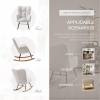 Rocking Chair Nursery, Teddy Glider Rocker with High Backrest, Modern Rocking Accent Chairs for Nursery, Living Room, Bedroom (Ivory)