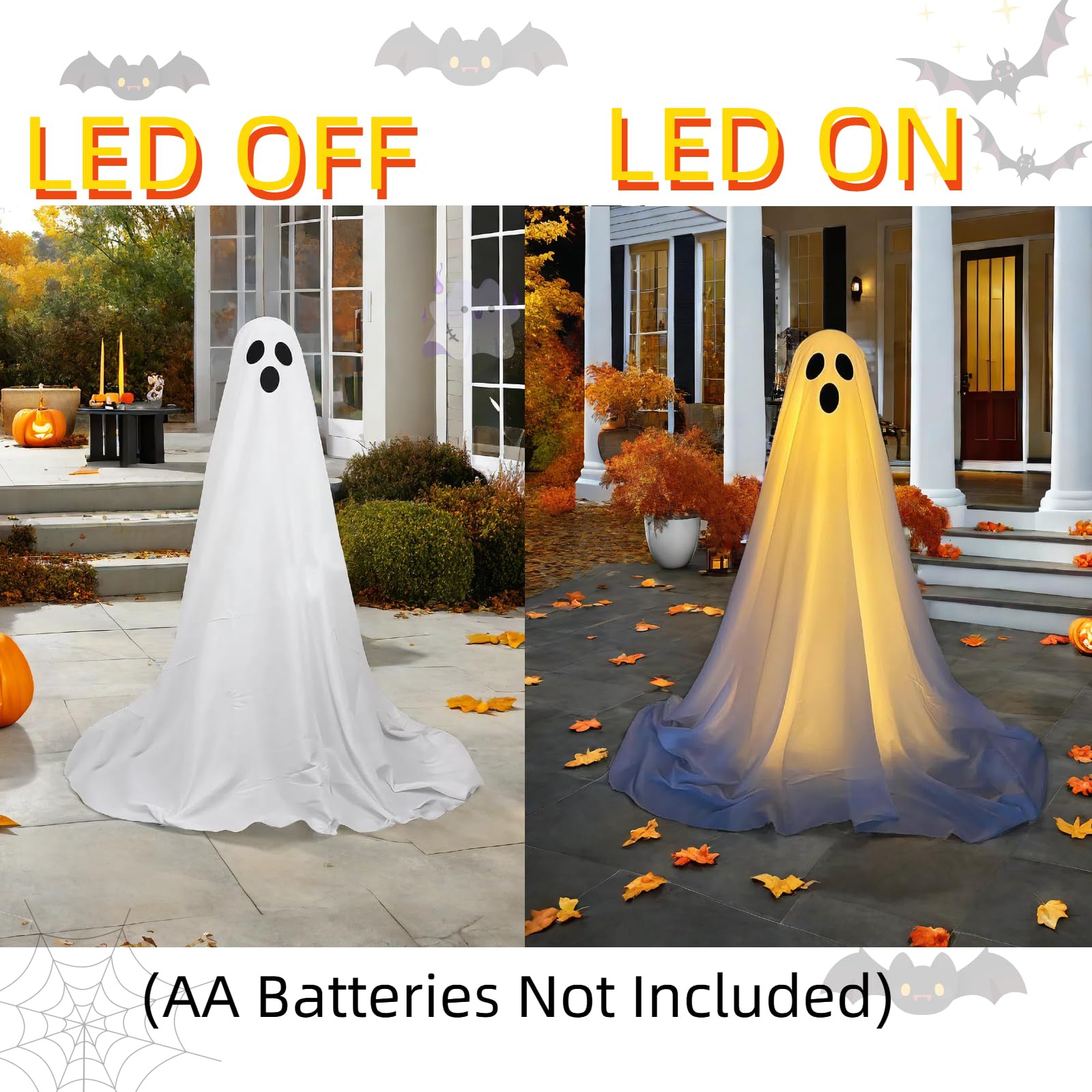 🔥Early Halloween Sale 49% OFF⏰Halloween LED Ghost Decoration(Adjustable Height: 16-83 in)