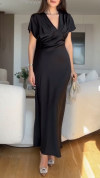 Women's V-neck Satin Waist Dress