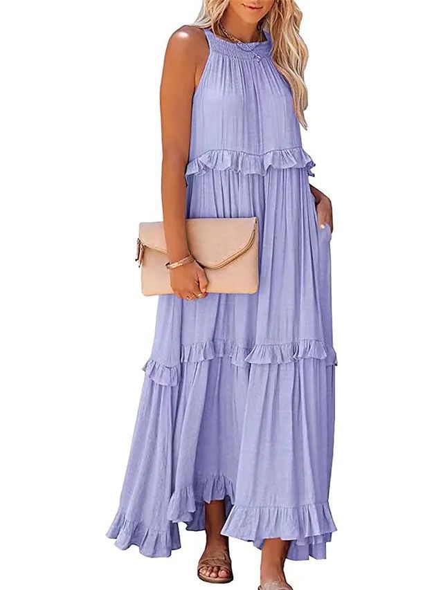 (🎉Last Day Promotion 50% OFF) Solid Color Sleeveless Suspenders Mopping Maxi Dress - Buy 2 Get Extra 10% OFF & FREE SHIPPING