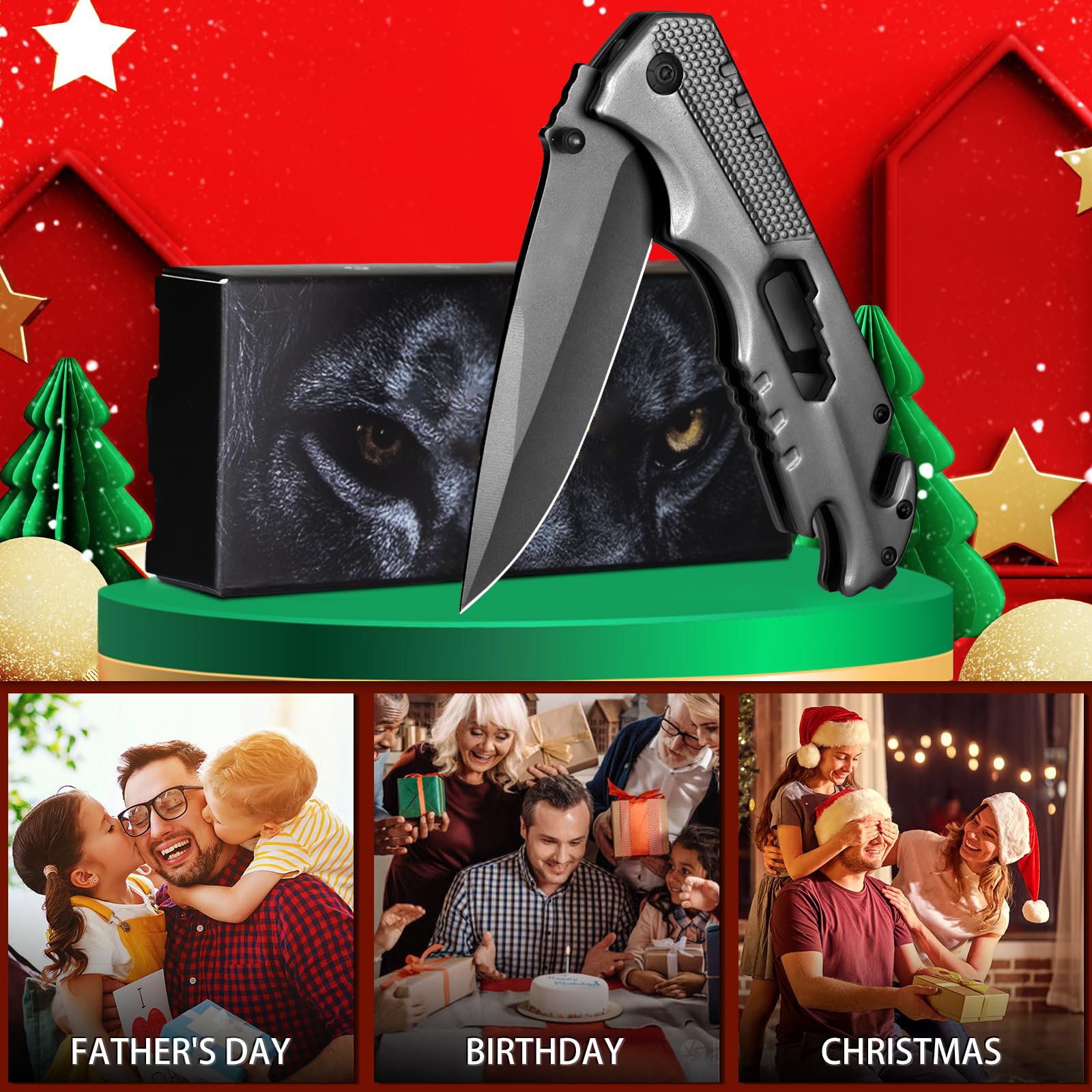 5-in-1 Multitool Folding Knife with Glass Breaker