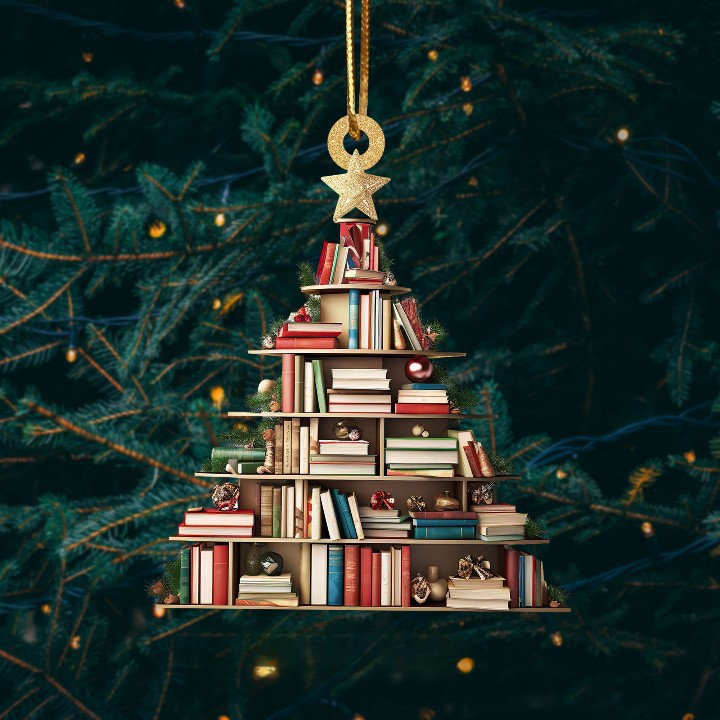 Christmas Book Tree Ornament - Perfect Gift For Book Lovers