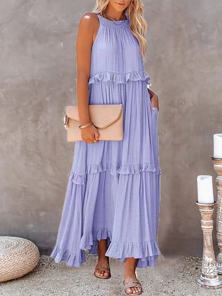 💥LAST DAY SALE 50% OFF💖Holiday Style Ruffled Long Dress