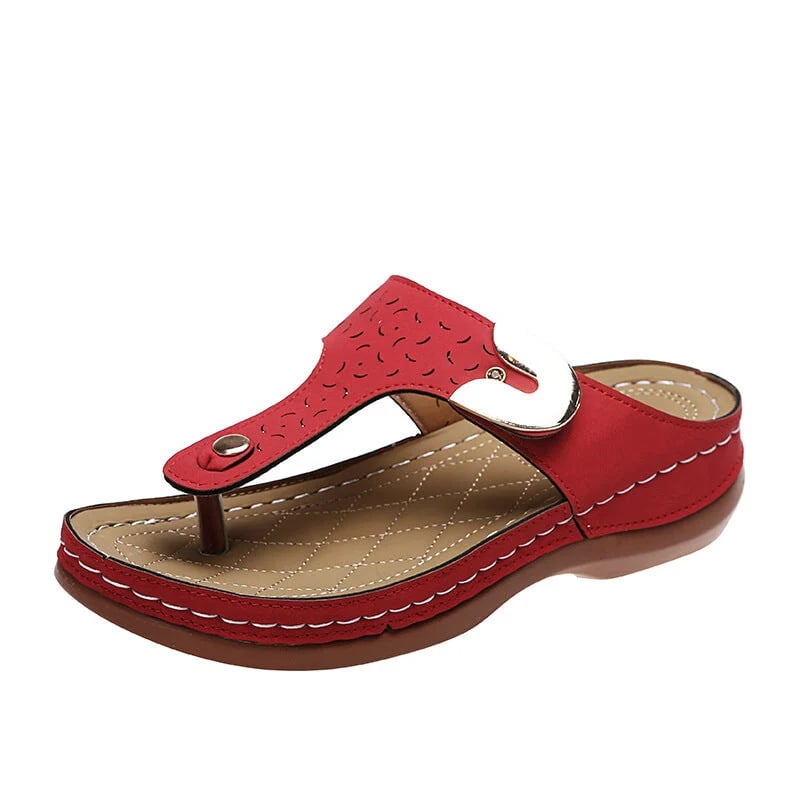 🔥Last Day 50% OFF🔥 - Roman style leather wedge shoes for women