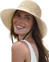 FURTALK Sun Hats for Women Beach Hat Wide Brim Handmade Straw Hat Breathable Foldable Packable Cap for Travel UPF