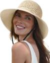 FURTALK Sun Hats for Women Beach Hat Wide Brim Handmade Straw Hat Breathable Foldable Packable Cap for Travel UPF