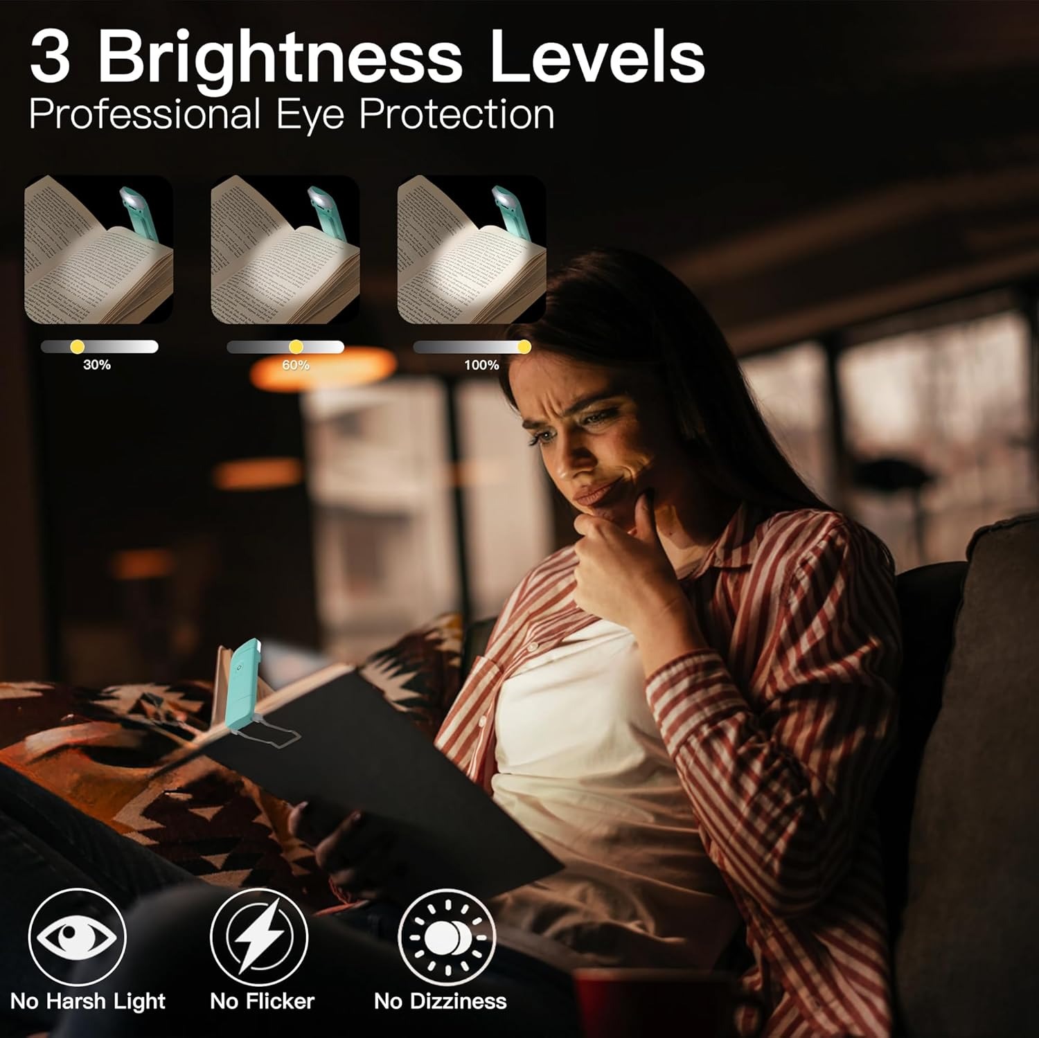 (🌲Early Christmas Sale- 49% OFF) USB Rechargeable Book LED Light with Clip