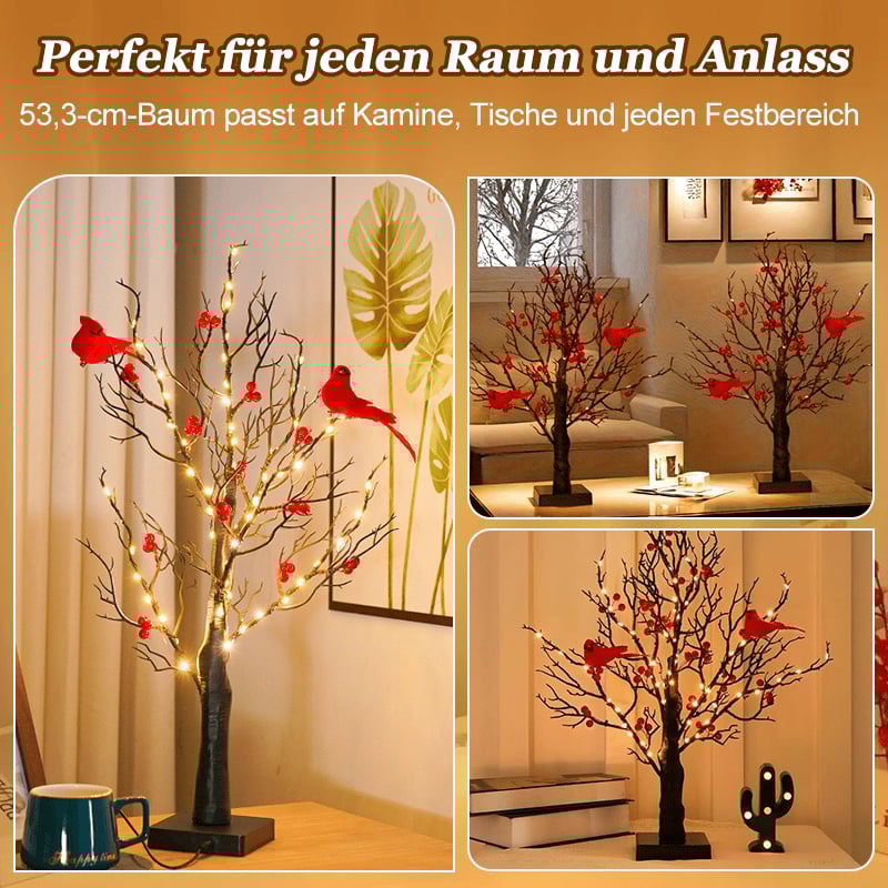 🔥Letzter Tag 49% Rabatt🌟Vintage-LED-Kardinalbaum mit Beeren