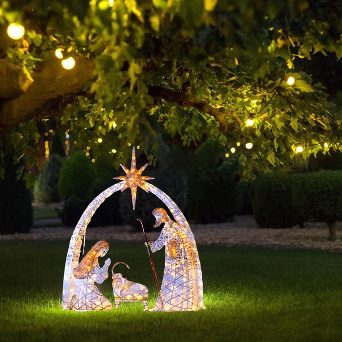 (🌲Early Christmas Sale- 50% OFF) Warm White LED Holy Family Yard Decoration⛪Buy 2 Get Extra 10% OFF & Free Shipping