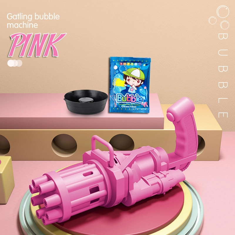 2021 Gatling Bubble Machine  Bubble Maker With 10 Pcs Bubble Pack Outdoor Toys for Kids