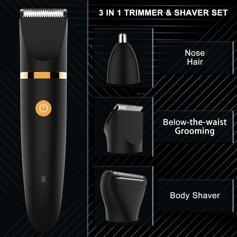 💥LAST DAY SALE 49% OFF💥 3 in 1 Electric Body Hair Trimmer for Men，Cordless Groin Hair Clipper for Men, Waterproof Electric Shaver (Buy 2 Free Shipping )