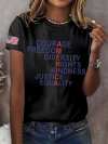 Retro America Courage Freedom Diversity Rights Kindness Justice Equality Print T-Shirt