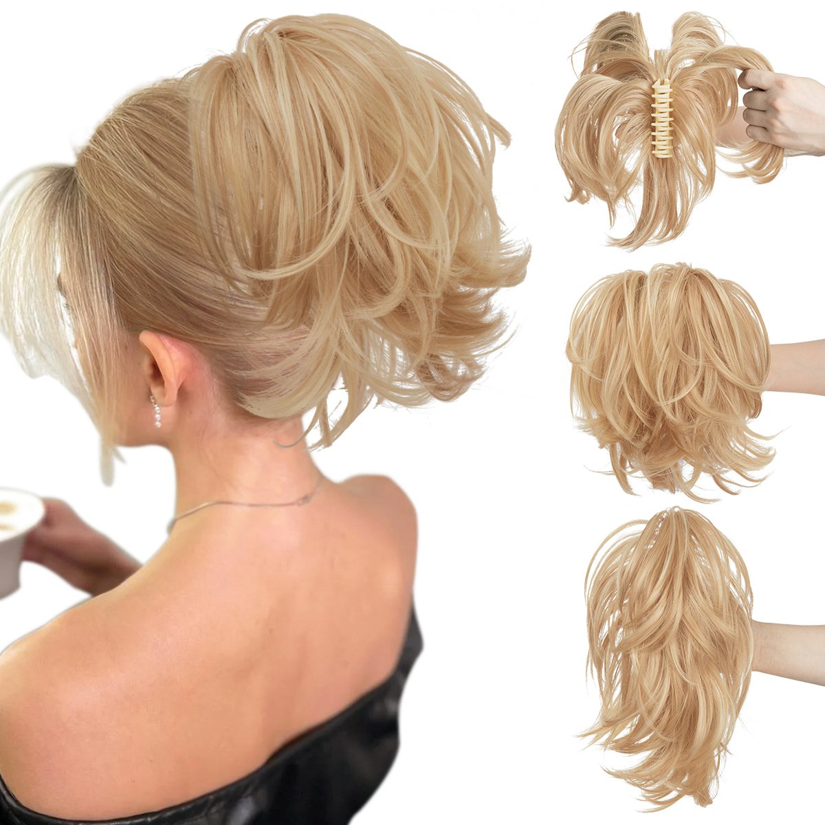 🔥Last Day Promotion 50% OFF💥Synthetic Claw Clip In Ponytail Hair Extensions Diy Hairpiece Hair Bun
