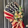 🏵100% Handmade Vintage American Flag Fallen Soldiers Memorial Rattan Wreath(𝐌𝐚𝐫𝐢𝐚𝐧𝐚 𝐒𝐦𝐢𝐭𝐡 𝐇𝐚𝐧𝐝𝐦𝐚𝐝𝐞®)