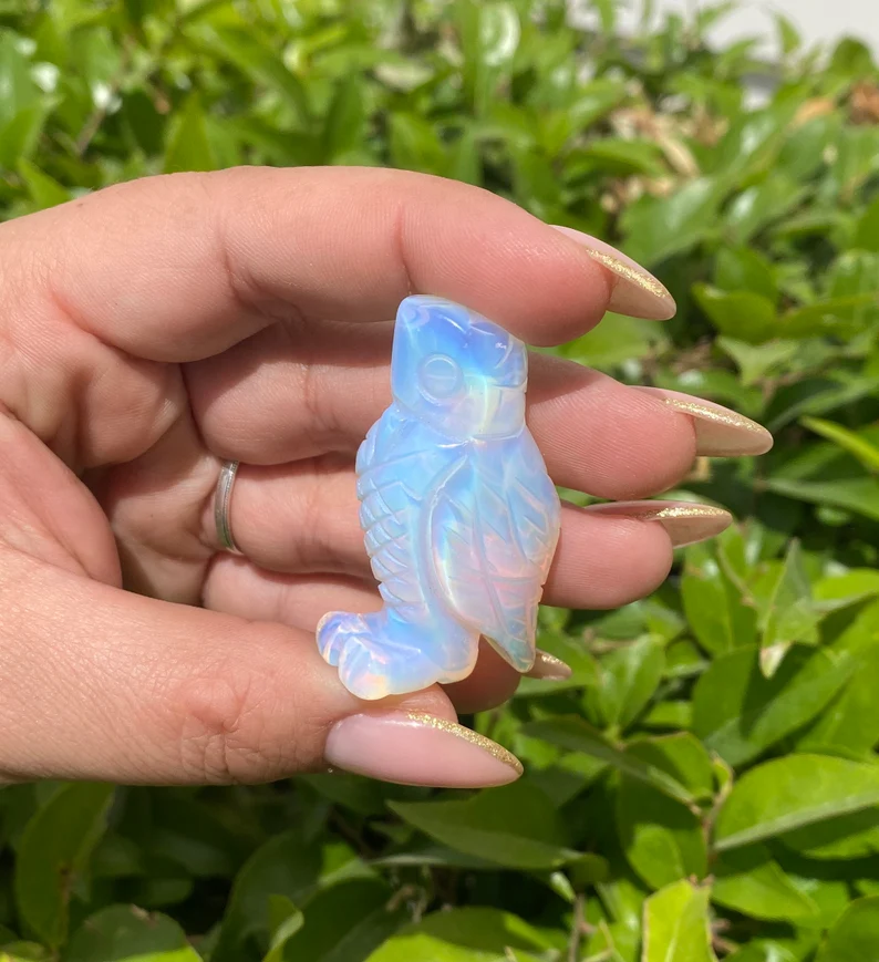 🦉Lucky Opalite Owl Stone Carving