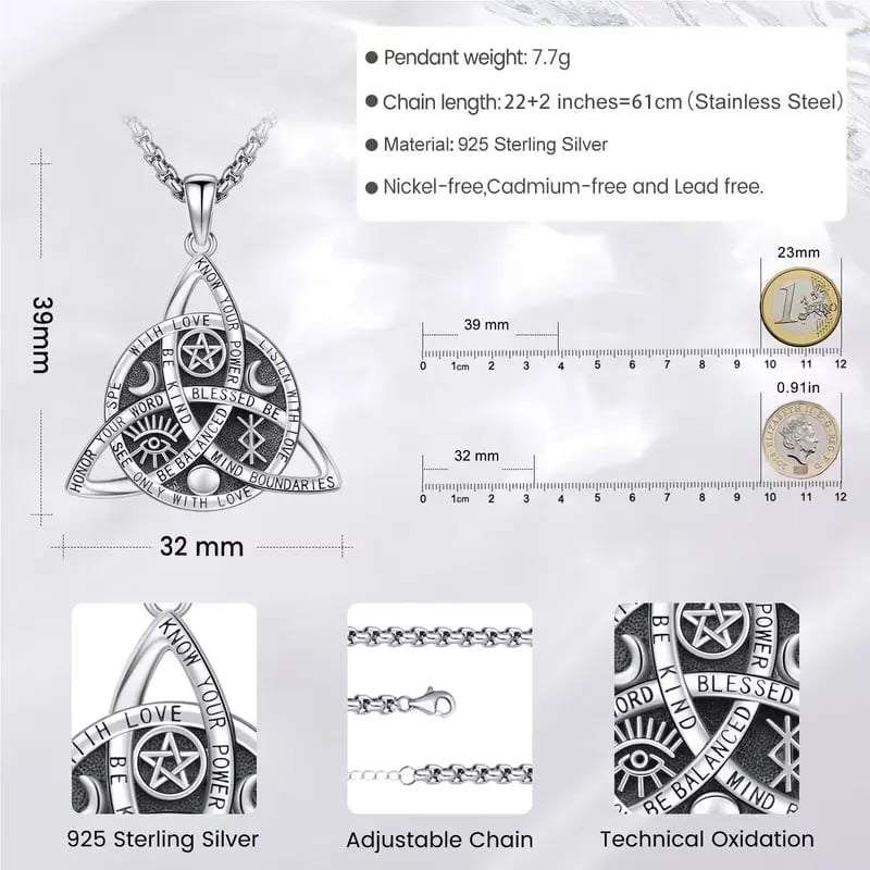 🔥Last Day 54% OFF✨Handmade Sterling Silver Vintage Celtic Knot Pendant Necklace🎁Buy 2 Free Shipping