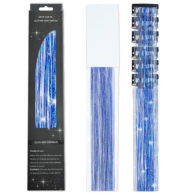 🔥Last Day Promotion 70% OFF🔥6 PCS Clip in Hair Tinsel 20 Inch Glitter Tinsel Hair⚡BUY 4 FREE SHIPPING