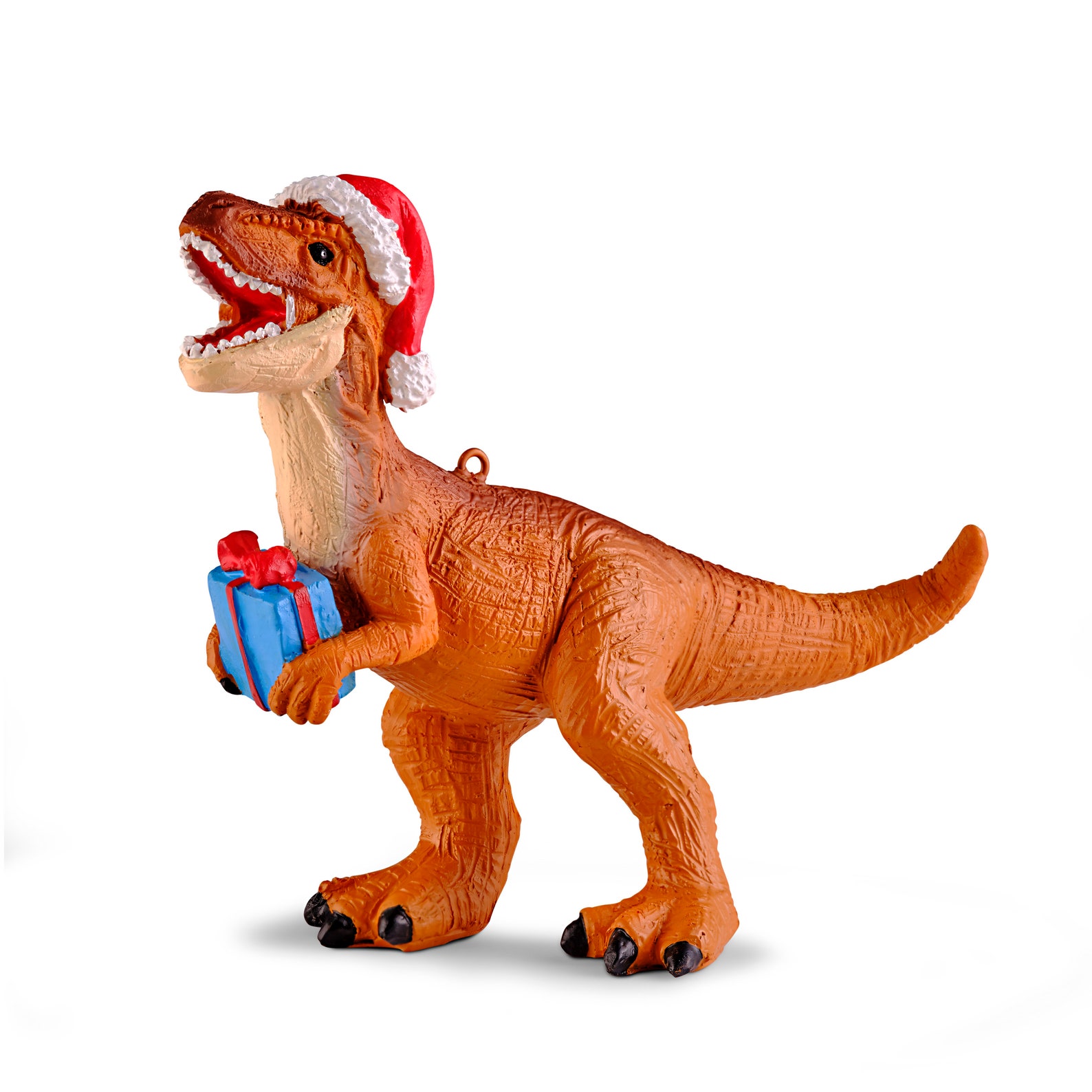 🦖🎄Novelty Christmas Hat Tyrannosaurus Rex/Brachiosaurus/Velociraptor/Triceratops Figurine - Hanging Ornament