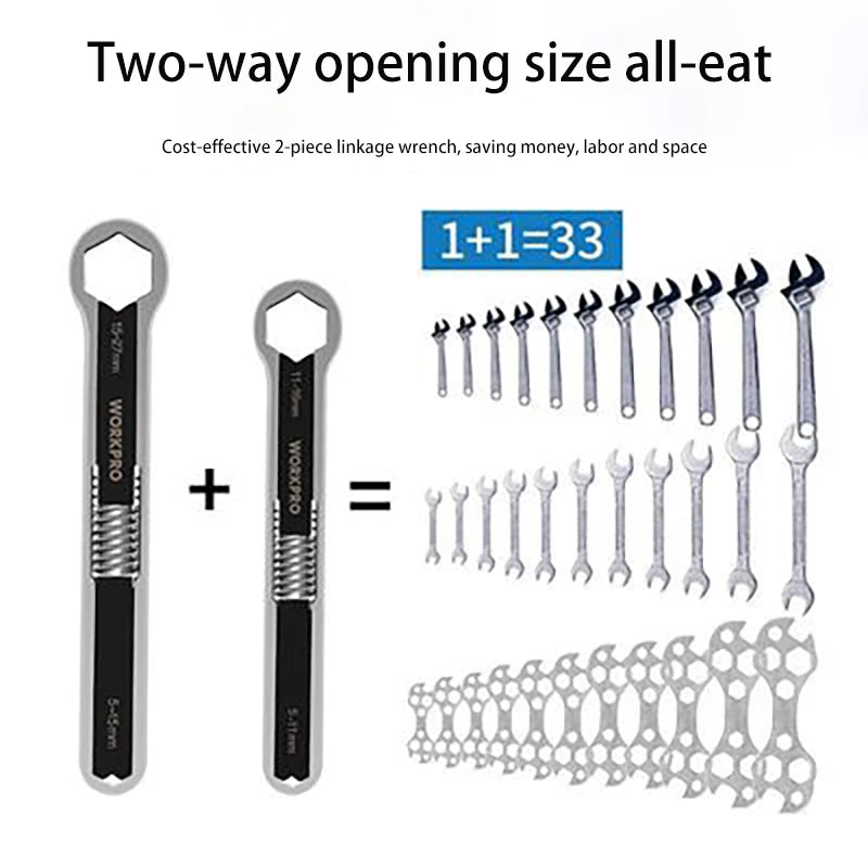 🔥Last Day Promotion 70% OFF🔥33 In 1 Wrench Adjustable Double Head Spanner Wrench