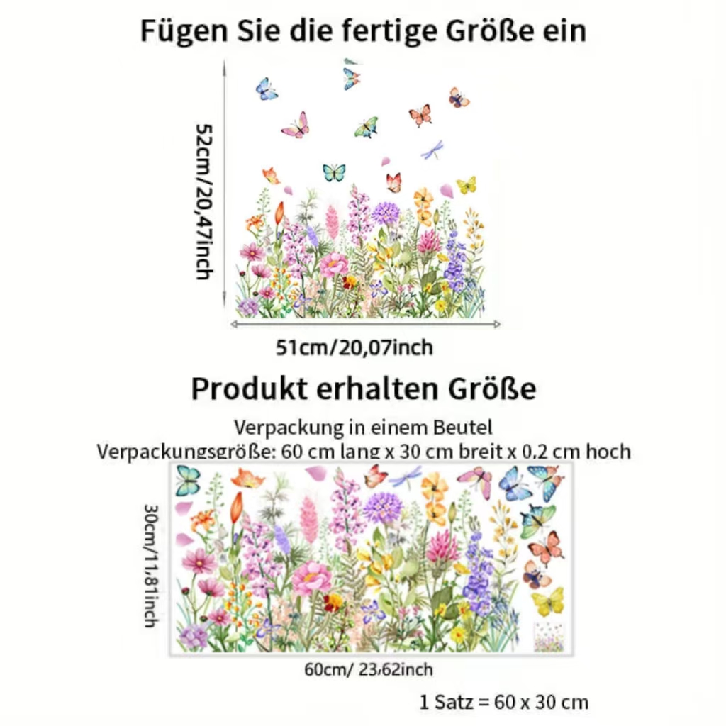 💐 Buntes Blumenstrauß-Fensteretikett 🖼️ (frei zuschneidbar)