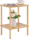 Apicizon 2 Tier End Table, Boho Side Table with Storage Shelf, Nightstand Bedside Table for Small Spaces, Bedroom, Living Room, Entryway, Farmhouse, Easy Assembly, Natural