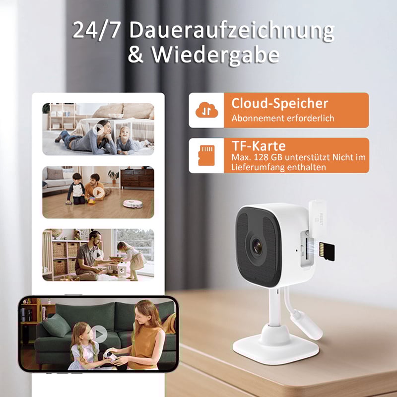 🔥 kristallklare Sicherheitskamera 🎥 Farbige Nachtsicht 🌙 24/7 Aufzeichnung & Smart Alerts 🚨 Einfache Installation! 🔒