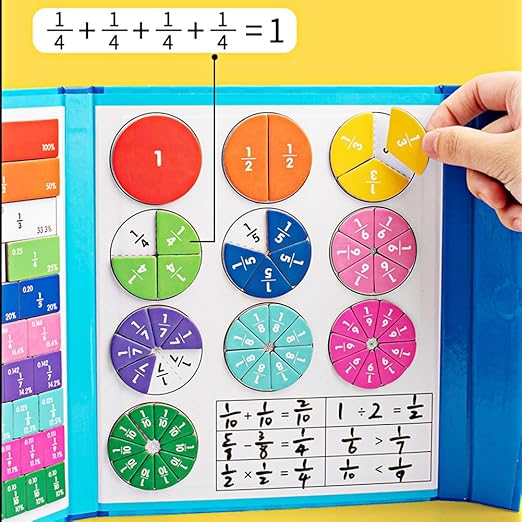 Montessori Magnetic Book Fraction Puzzle For Children