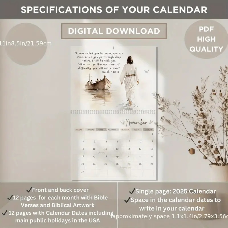 🎄New Year Sale 49% OFF🔥Christianity 2025 Bible Verse Calendar