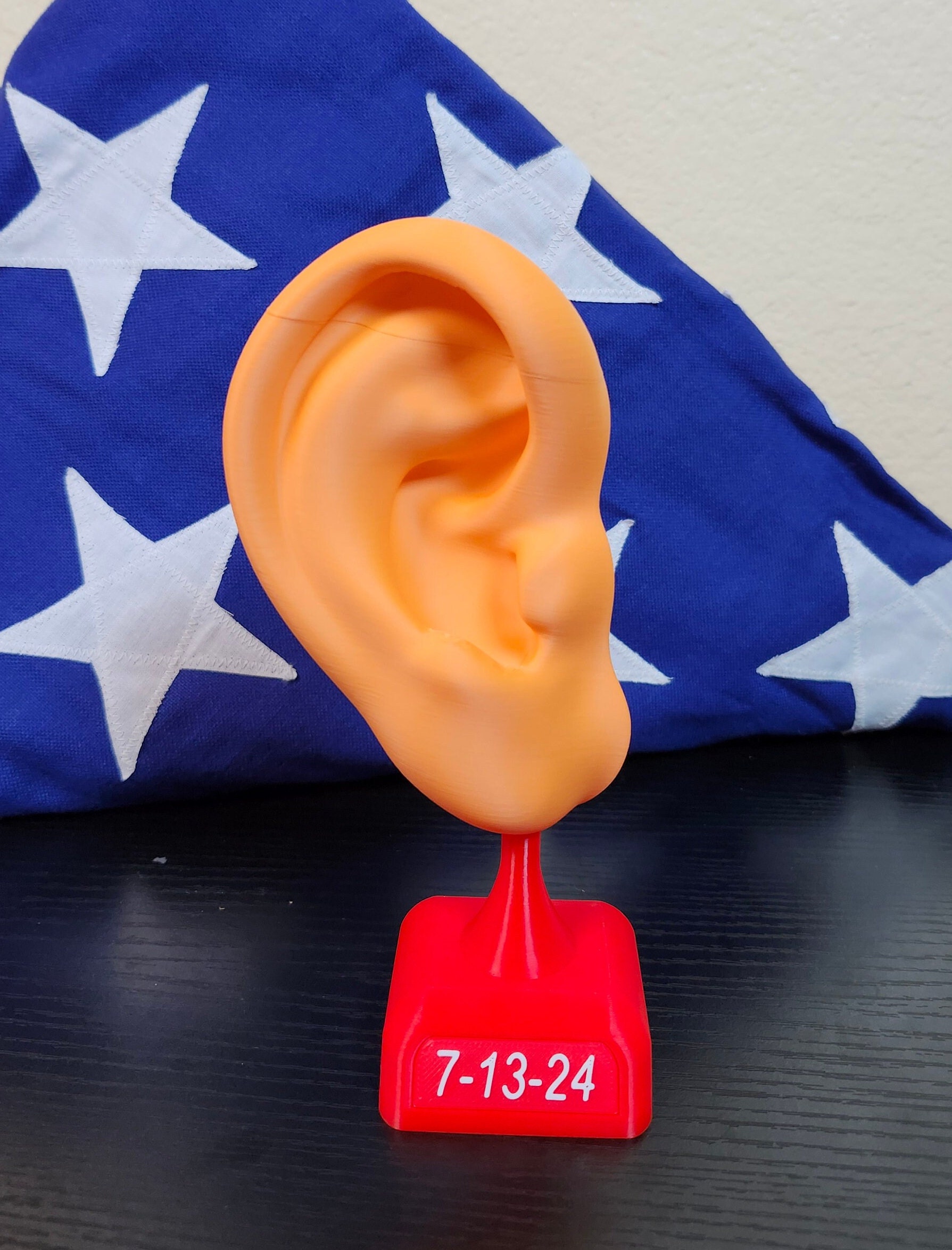 Trum₱ Ear 3D Print - Historical Moment Collectable Commemorative Desk Shelf Accessory