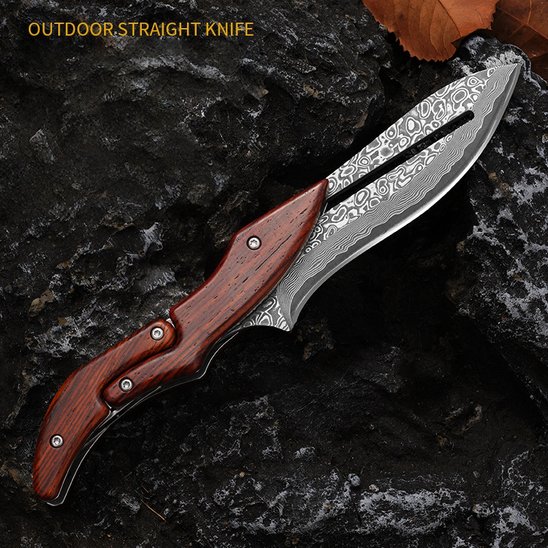 Damascus Outdoor Mechanical Folding Knife