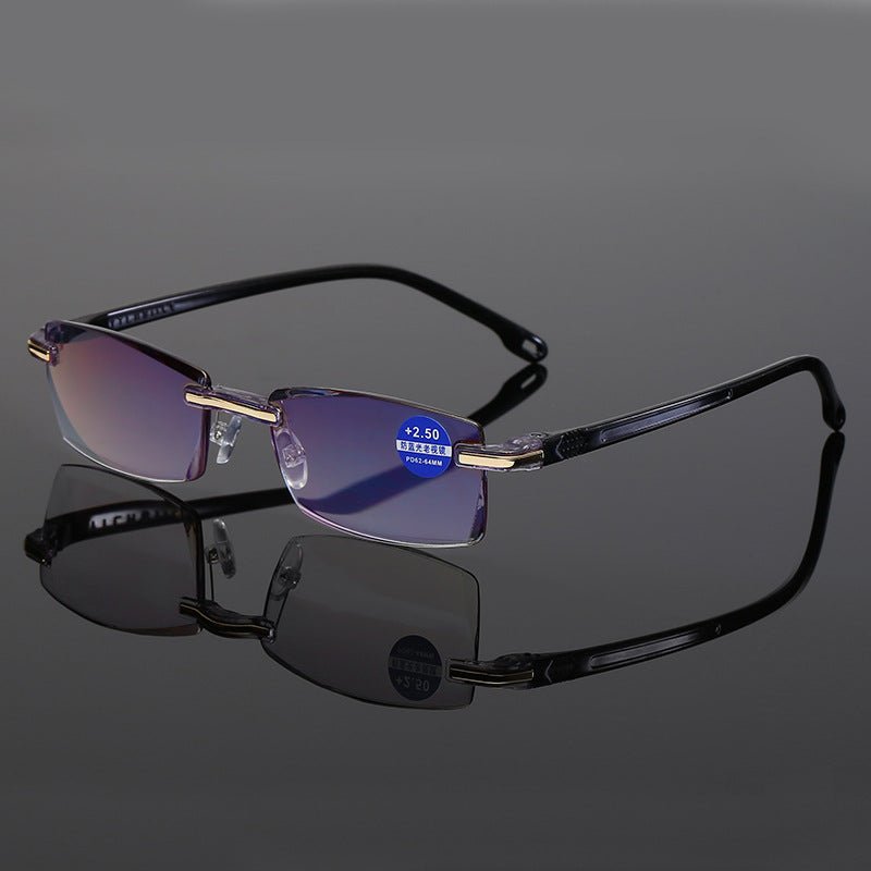 Sapphire high hardness anti blue light intelligent dual focus reading glasses