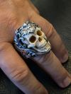 Last day 49% OFF💀Vintage Polish Floral Armor Antler Skull Ring