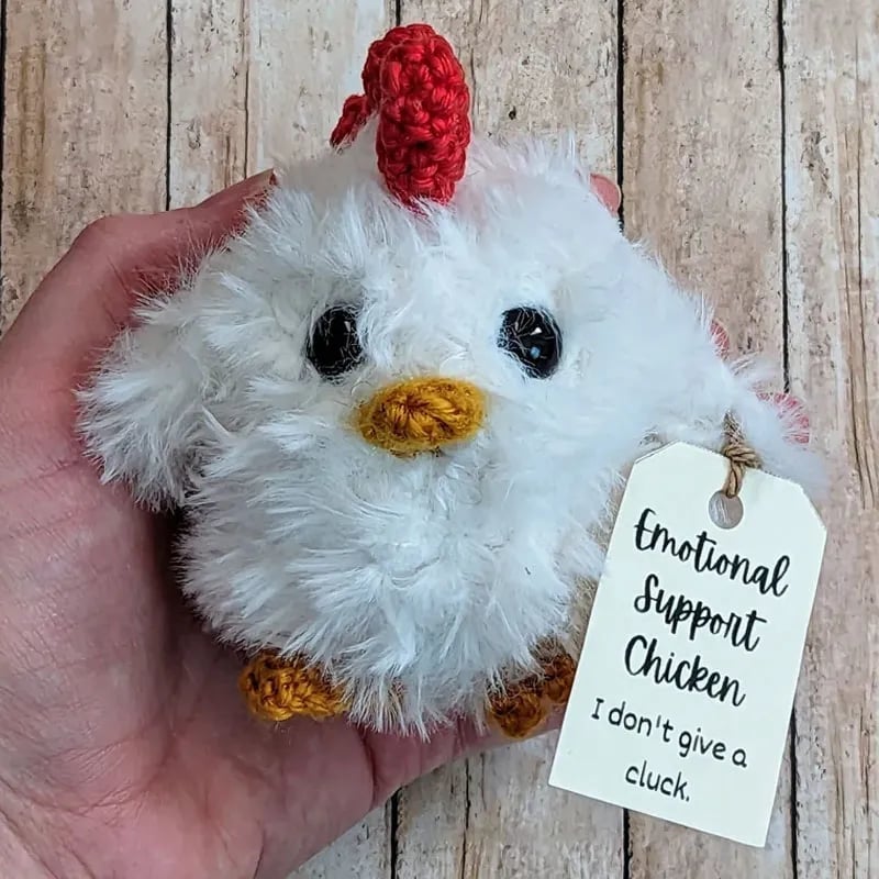 🐓Emotional Support Crochet Chicken Gift