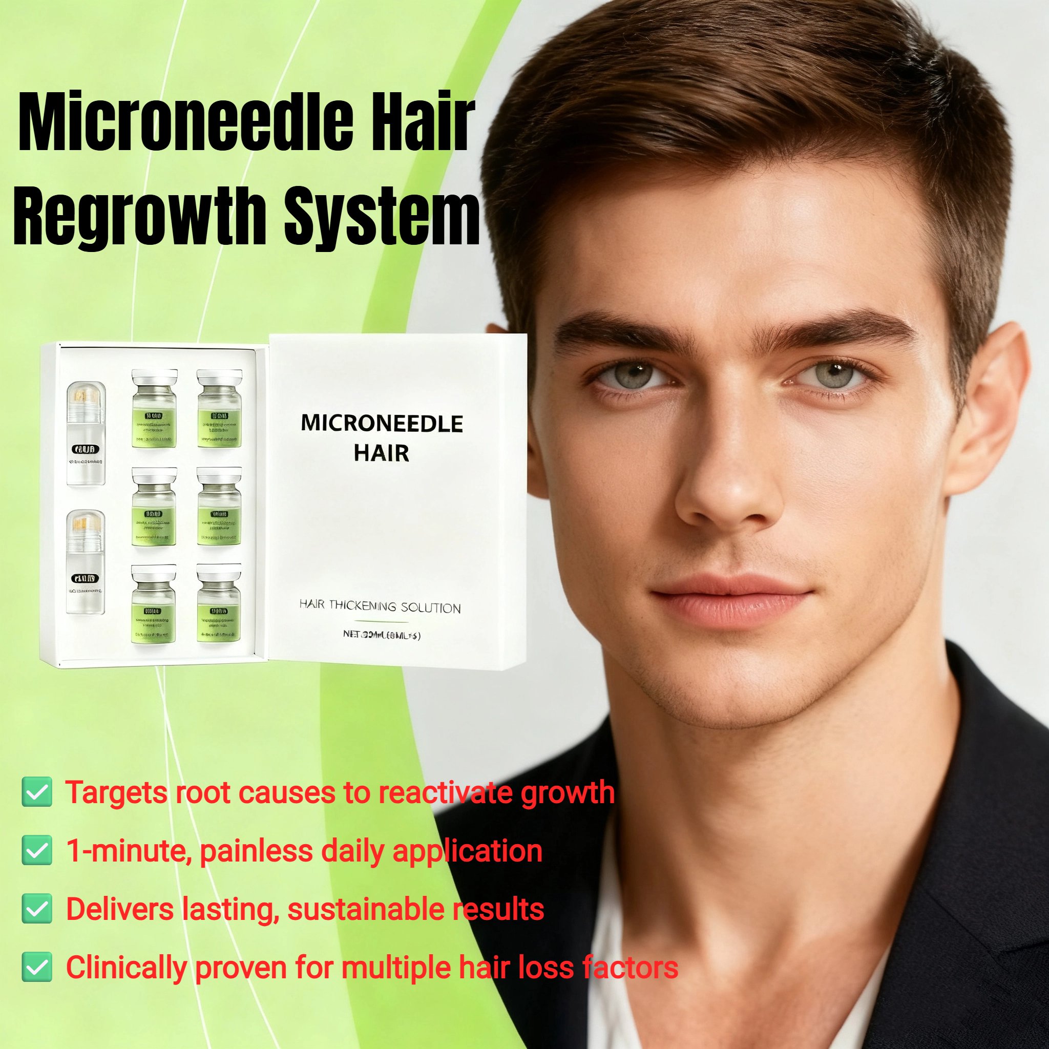 Microneedle Hair Regrowth System Hair Thickening Solution