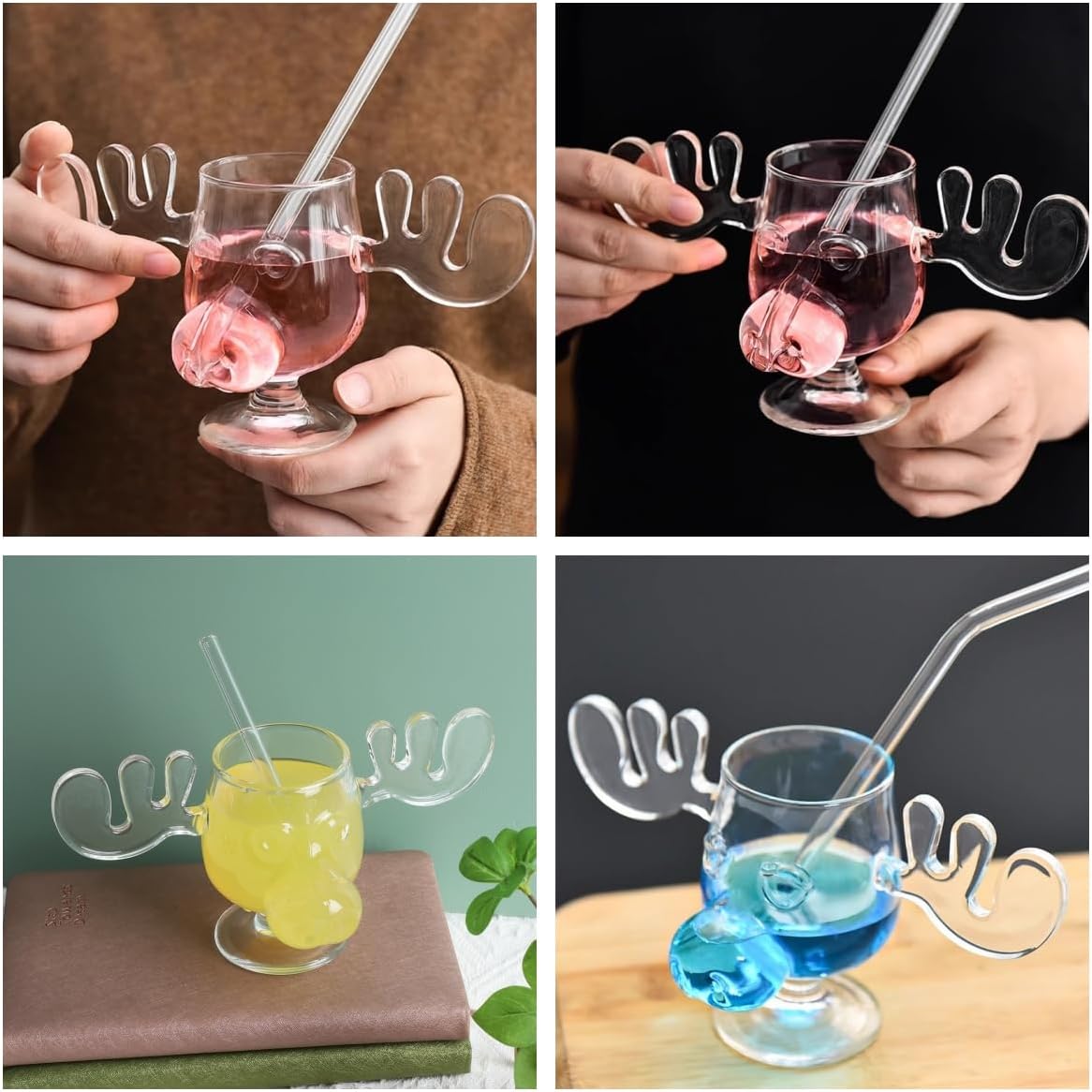 🎄Last Day Promotion 70% 🦌Glass Reindeer Mug⚡Buy 3 Get 1 Free