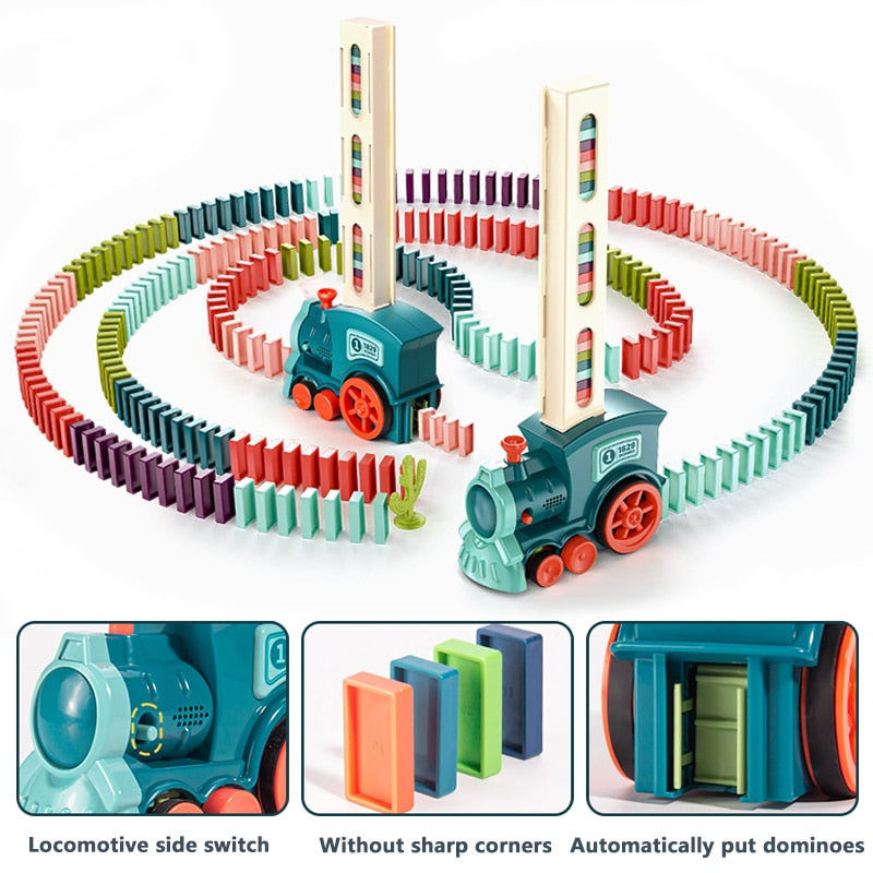 (🌲Early Christmas Sale- SAVE 48% OFF) Cartoon Domino Train Toy Kit (BUY 2 GET FREE SHIPPING)