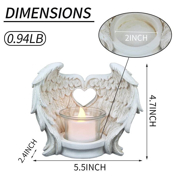 NEW YEAR SALE NOW-45% OFF 🔥 -- Angel Wings Memorial Candle Holder-Memorial Gift -- 🔥Buy 3 Get Extra 15% OFF