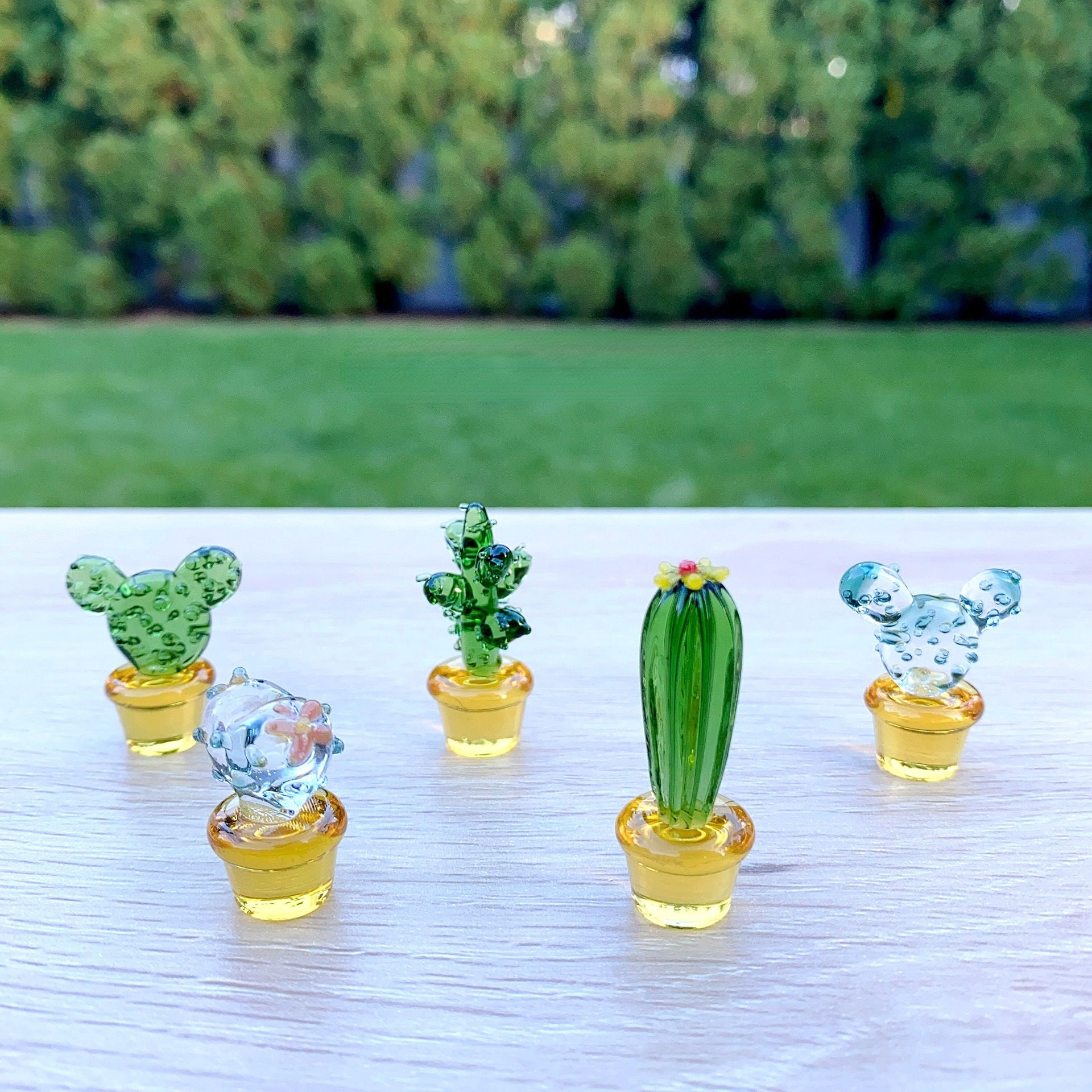 🔥Handmade Mini Glass Cactus Flower Potted Plant Miniature Sets-Buy 5 Get Extra 15% Off