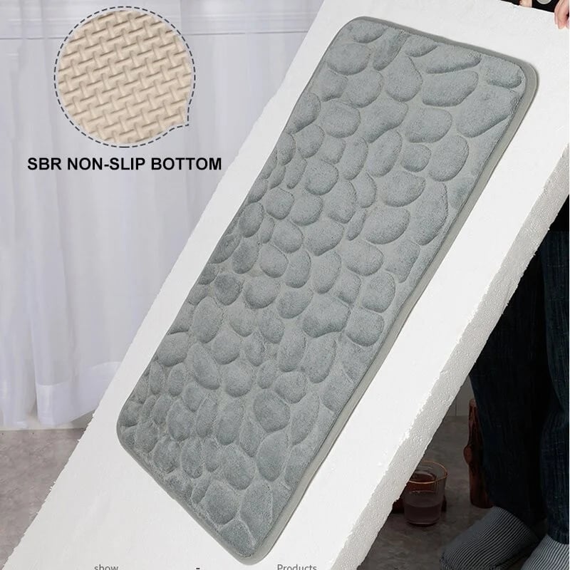 🔥(Last Day Sale- 50% OFF) Cobblestone Embossed Bathroom Bath Mat - Buy 2 Free Shipping