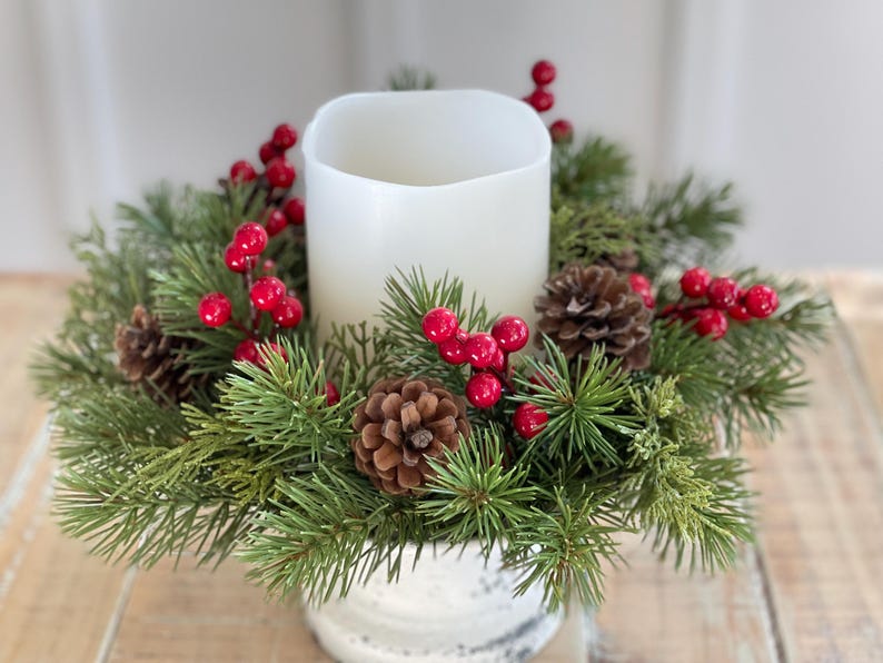 🍁Fall Harvest Sale: 60% OFF! Farmhouse Christmas Candle Ring,Christmas Decoration For Candle
