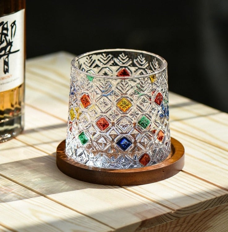 Italian Snowflake Art Rocking Whiskey Glass
