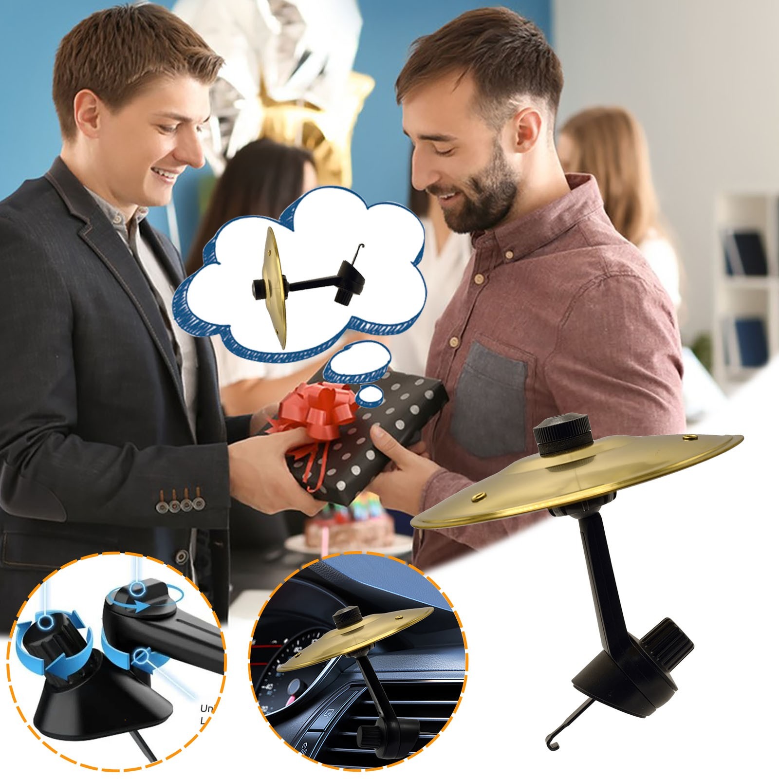 🔥Last Day: 60% OFF🔥Car Cymbal Air Vent Mini Drum Crash Cymbal 🥁