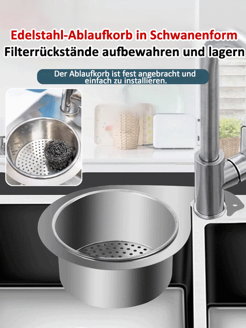 🔥Letzter Tag 49% Rabatt🎁Abtropfkorb aus Edelstahl in Schwanenform