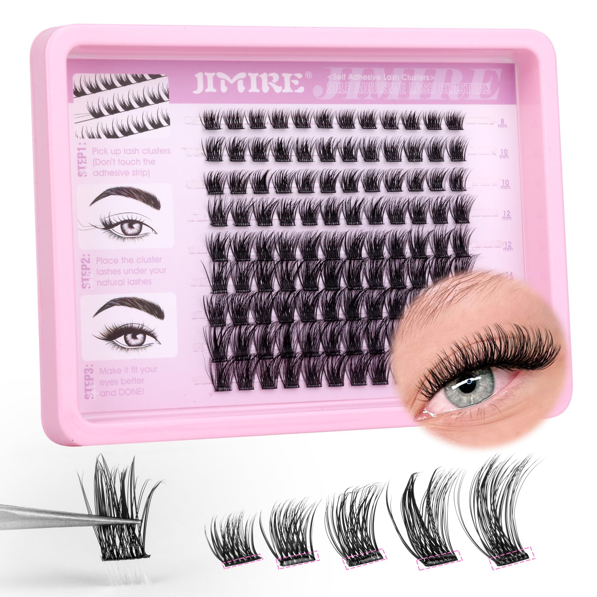 100Pcs Self Adhesive Lash Clusters, No glue, not bond needed!