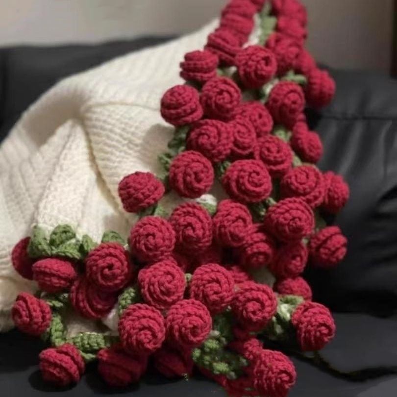 💥LAST DAY SALE 50% OFF💥Hand-Knitted Rose Blanket DIY Kit⚡️Buy 2 Free Shipping